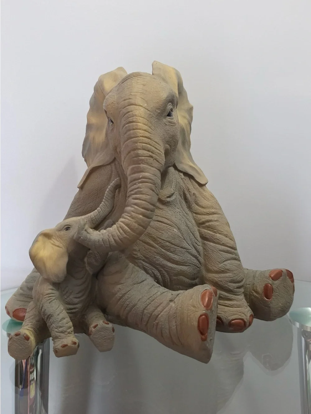 Vintage paw prints tuskers elephants mother & child rise and fall rare